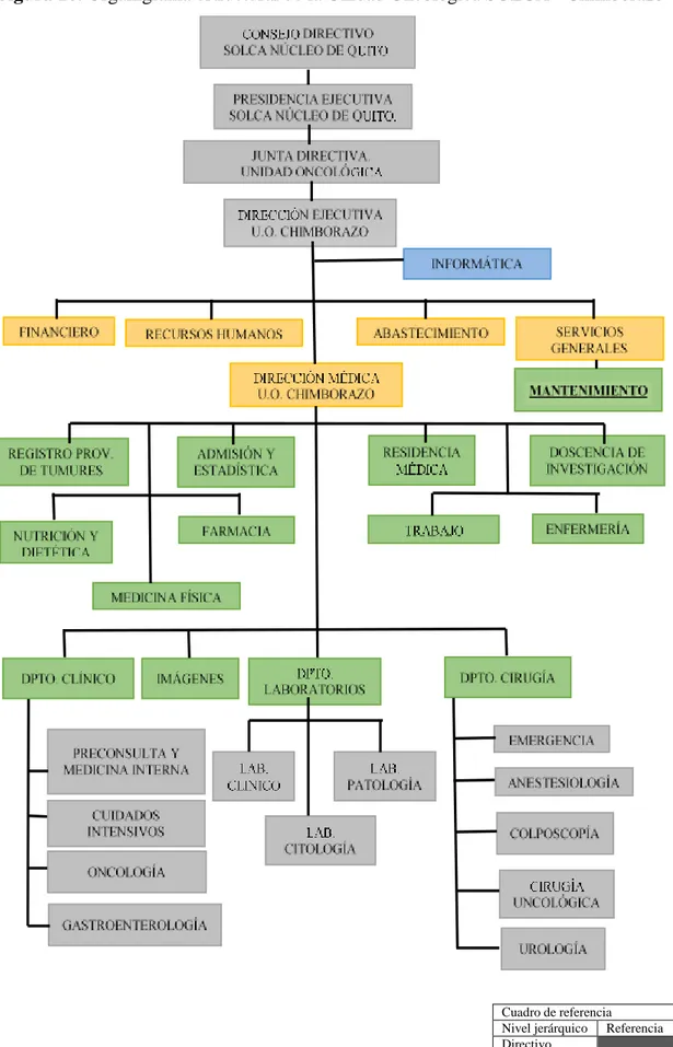 Figura 10. Organigrama estructural de la Unidad Oncológica SOLCA - Chimborazo 