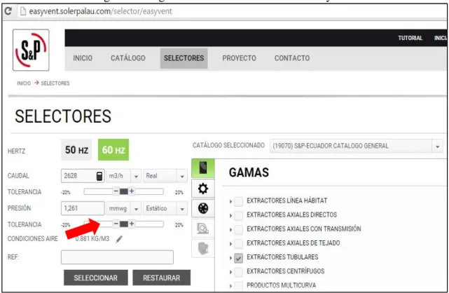 Figura 19. Ingreso de datos en el software Easyvent 