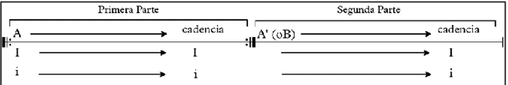 Figura 7. Detalla el esquema de partes de la forma Binaria continua  redondeada. Esta variante es asimilable a una Binaria Seccional Simple sin 