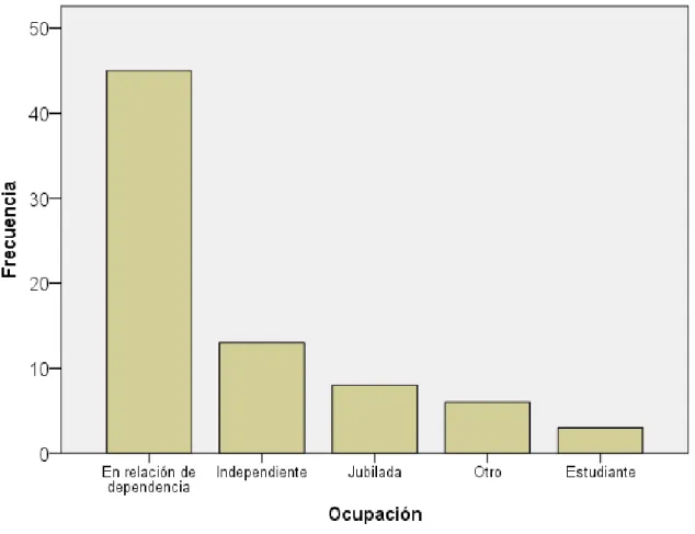 Gráfico Nº 1 Ocupación de los sujetos evaluados. 