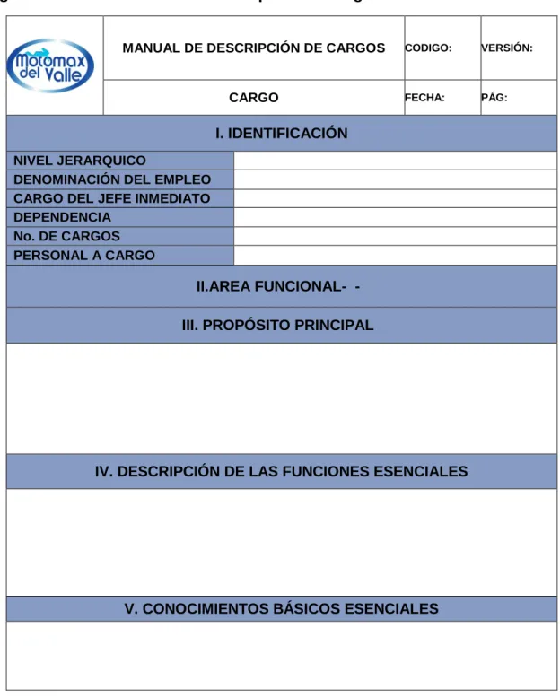 Figura 6. Formato Manual de Descripción de cargos