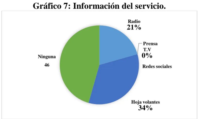 Gráfico 7: Información del servicio. 