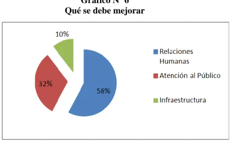 Gráfico Nº 6  Qué se debe mejorar 