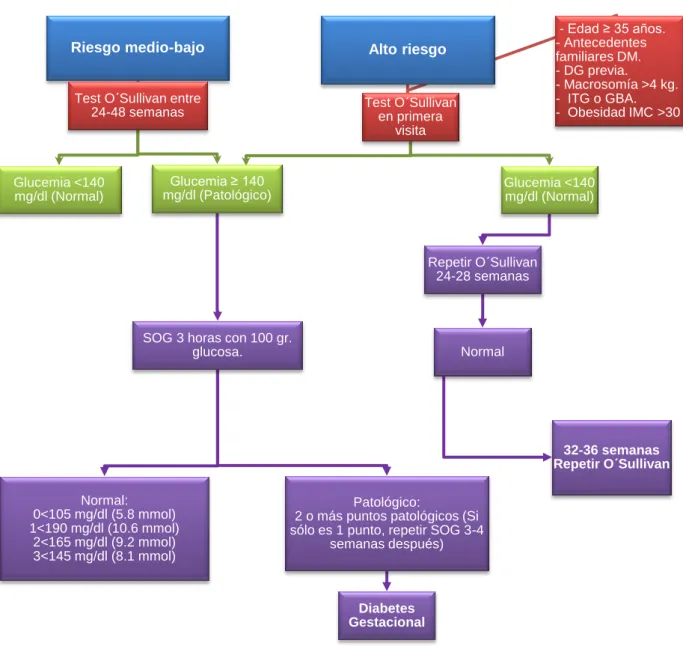 Figura 1: Algoritmo de la Diabetes gestacional  [12]. 