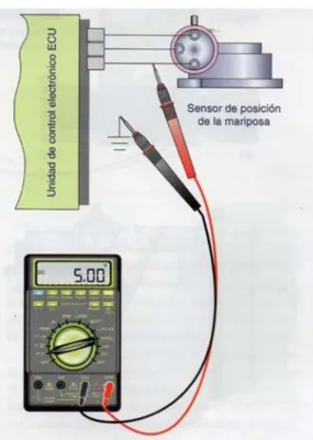 Figura 17 – 1:  Ubicación Sensor (TPS) con Unidad de Control Electrónica (ECU)              Fuente: RUEDA, Jesús, 2006 