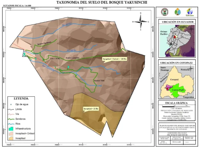 Figura 7.6. Mapa de la taxonomía del suelo del bosque Yakusinchi Realizado por: Henry Grefa 