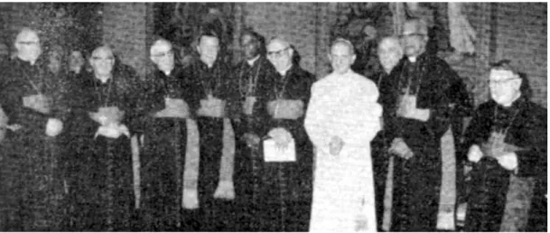 Fig. 04. Pablo VI con algunos miembros del Consilium para la actuación de la reforma litúrgica, 10 de abril de 1970.