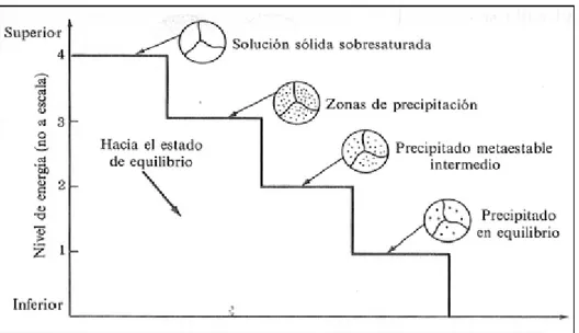 Figura 3. Productos de la descomposición de la solución sólida sobresaturada. 