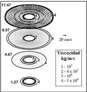 Figura  21.  Rastros  de  los  trazos  en  diferentes  planos  horizontales.  (a)  0.35  mm,  (b)  1.59  mm  y  (c) 2.28 mm debajo de la superficie.
