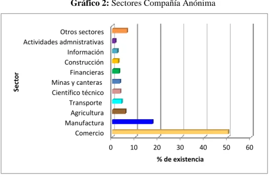 Gráfico 2: Sectores Compañía Anónima 