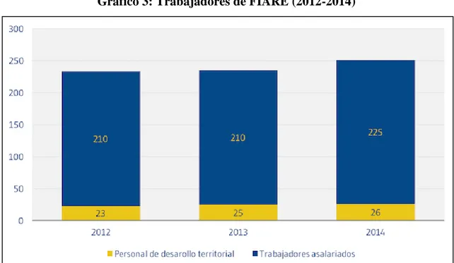 Gráfico 3: Trabajadores de FIARE (2012-2014) 
