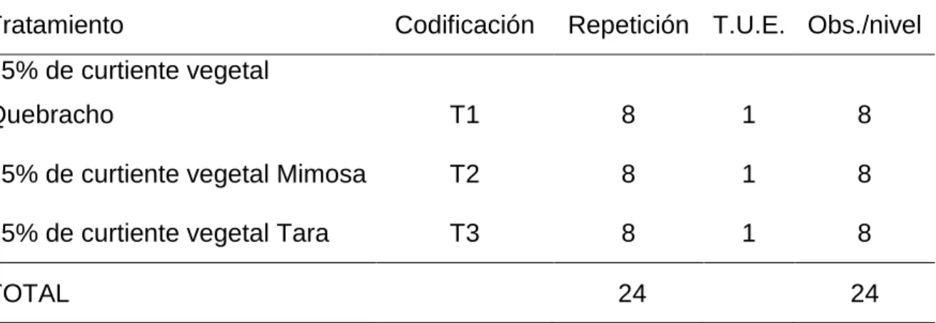Cuadro 2.    ESQUEMA DEL EXPERIMENTO.  