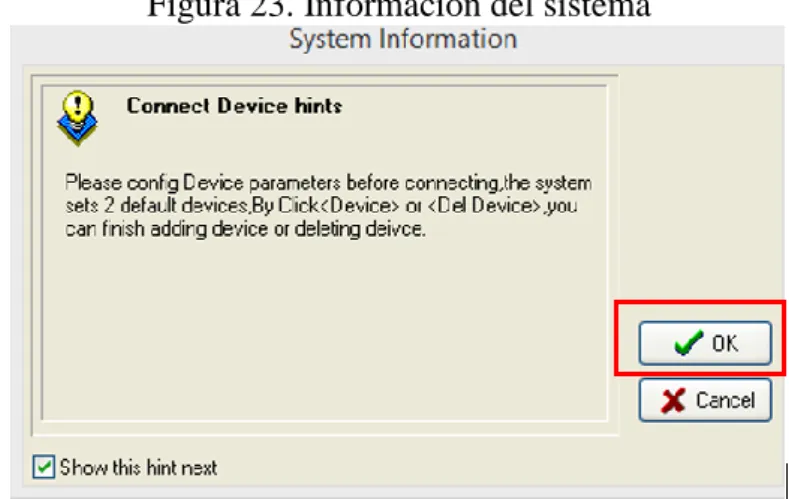 Figura 23. Información del sistema 