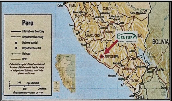 Figura 1.1: Ubicación Geográfica de la Empresa Century Mining Perú S.A.C 