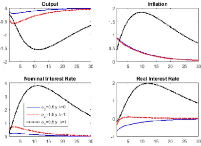 Figure 2. Responses to a Demand Shock (Rational and Adaptive  Expectations) 