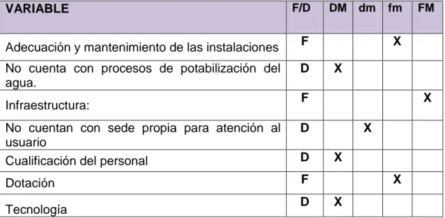 Tabla 13. Análisis interno Gestión de operaciones. 