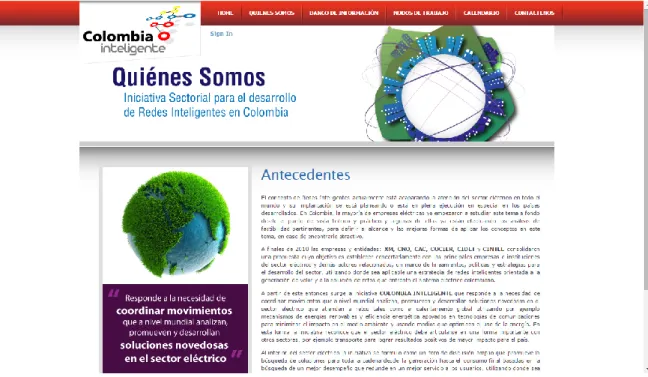 Figura 5. Smart Grids en Colombia Inteligente (Colombia Inteligente, 2015) 