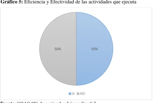 Gráfico 5: Eficiencia y Efectividad de las actividades que ejecuta 