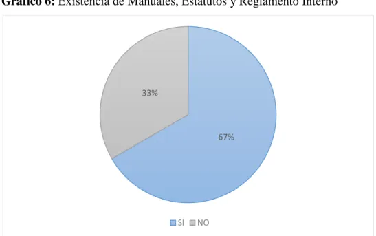 Tabla 4: Existencia de Manuales, Estatutos y Reglamento Interno 