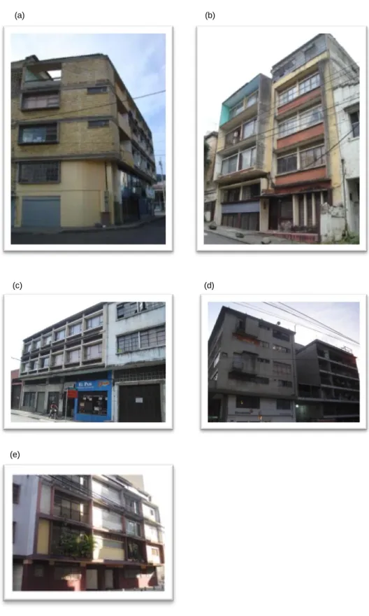 Figura 1-5:  Edificios en proceso de deterioro progresivo, o demolidos en Cali.  