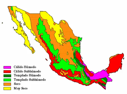 Figura  1 Tipos de climas en la Republica Mexicana 