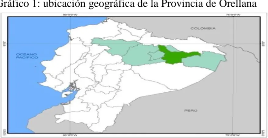 Gráfico 1: ubicación geográfica de la Provincia de Orellana 