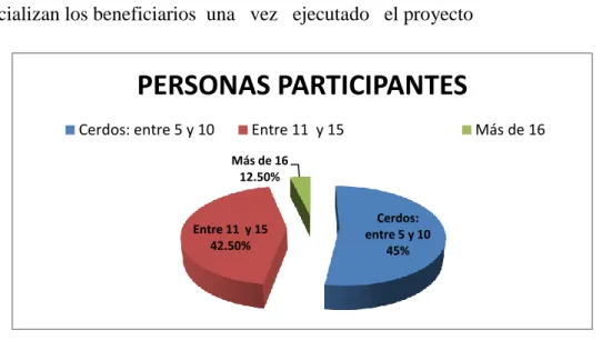 Gráfico  Nº    11:  Resultado  porcentual/encuestas  de  la  cantidad      de      cerdos        que    comercializan los beneficiarios  una   vez   ejecutado   el proyecto 