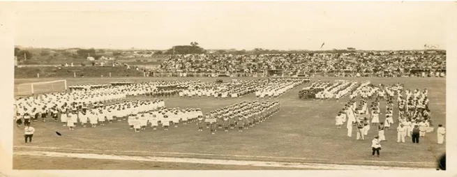 Figura 3. Inauguración del Estadio Departamental posteriormente se llamó Estadio Olímpico Pascual  Guerrero en el marco del IV Centenario