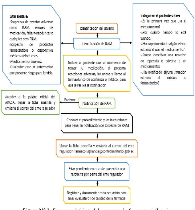 Figura N° 1: Esquema básico del proceso de farmacovigilancia. 