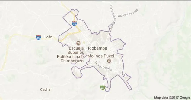 Figura 1-2: Mapa geográfico de Riobamba. 