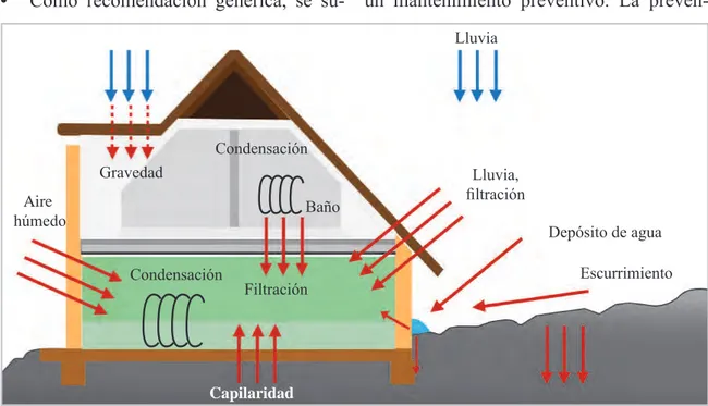 Figura 4.1 Fuentes y factores de humedad