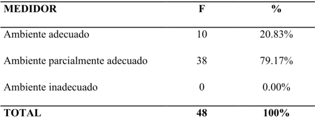 Tabla 10: Percepción del Ambiente de Trabajo 