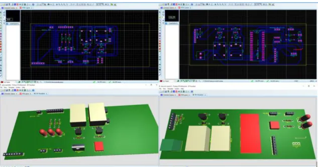 Figura 2-12:ISIS y PCB en 3D de los módulos del SAM-H 2 O 