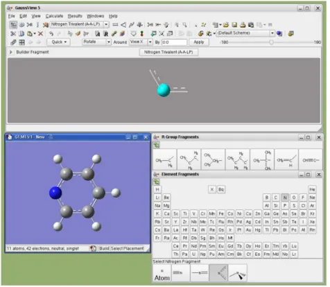 Fig. 5.1.1 Vista de la pantalla con el programa GaussView 