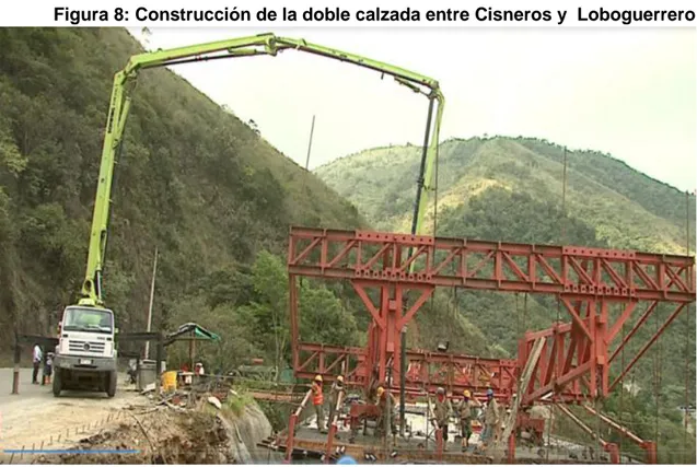 Figura 8: Construcción de la doble calzada entre Cisneros y  Loboguerrero 
