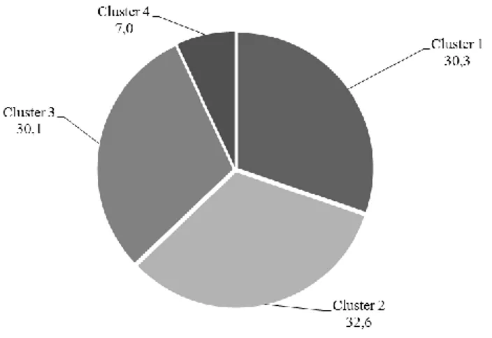 Gráfico  2.  Participación  de  los  clusters  creados  en  el  total  de  niños  que  no  reciben  beneficios y podrían recibir AUH