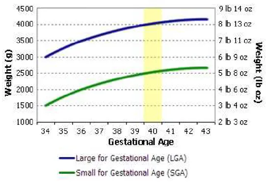 TABLA DE RELACIÓN ENTRE EDAD GESTACIONAL Y PESO