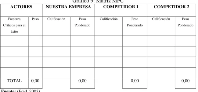 Gráfico 9: Matriz MPC 