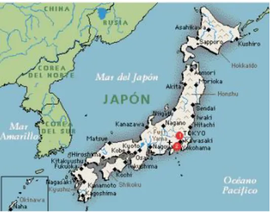 GRÁFICO Nº 5  UBICACIÓN DE JAPÓN 