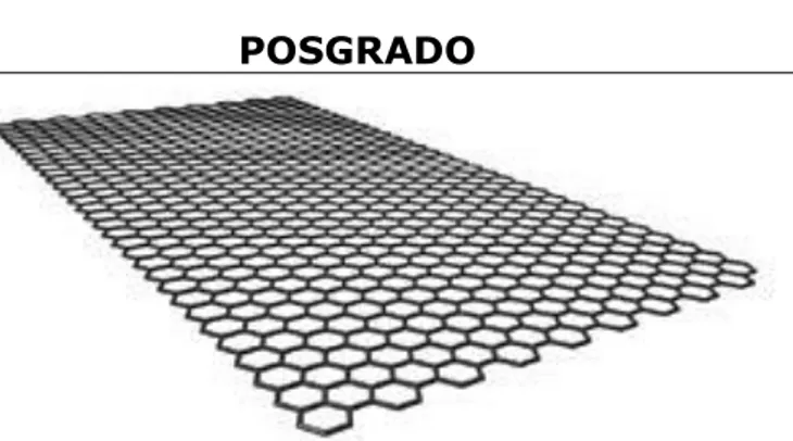 Figura 2.1.  Representación esquemática de una lámina de Grafeno.  (Fuente 