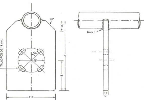 Tabla 2.10 Conector “T” transversal 