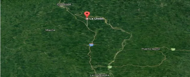 Figura 1-3 Localización Geográfica de la Parroquia La Unión del Cantón Quinindé 