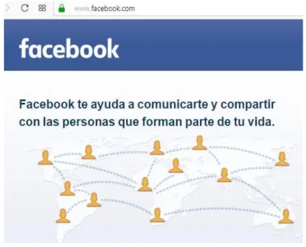 Figura 2 Primera presentación de Facebook, ante un usuario nuevo  Fuente: (www.facebook.com) 
