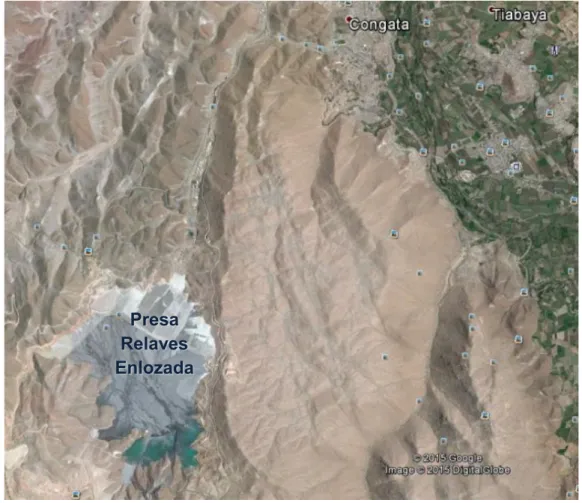 Figura 1.- Ubicación Presa Relaves Enlozada. 