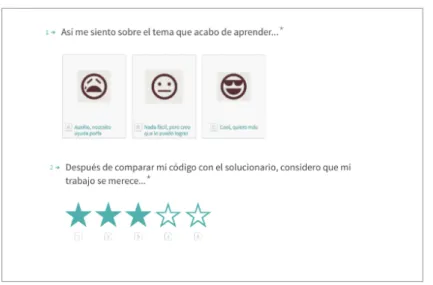 Figura 2.23: Autoevaluación de cada lección