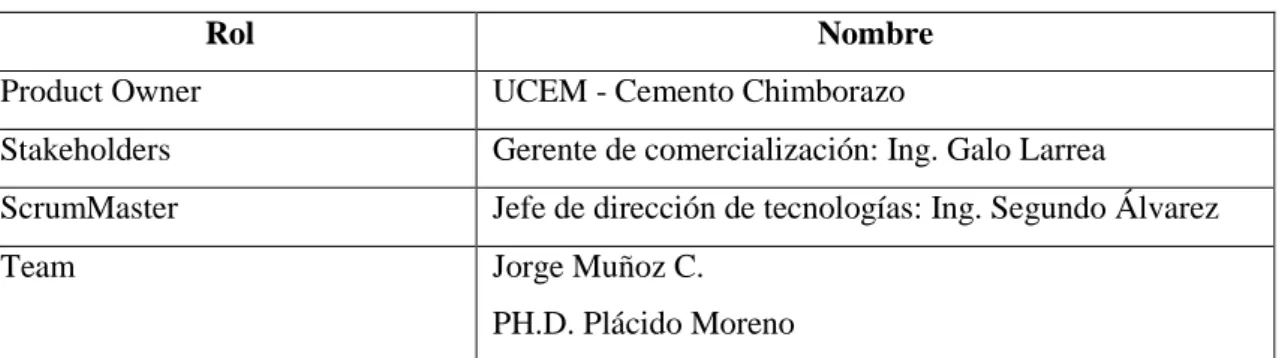 Tabla 2 – 3: Roles del sistema 