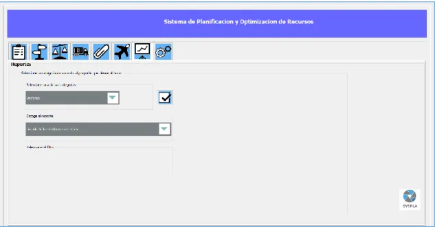 Figura 10 – 3: Interfaz de reportes. 