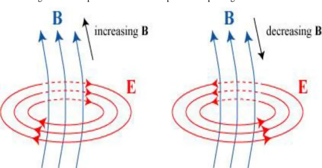 Figura 20. Campo eléctrico inducido por un campo magnético variable. 