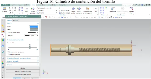 Figura 16. Cilindro de contención del tornillo 