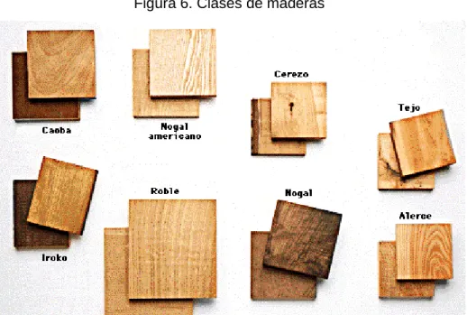 Figura 6. Clases de maderas 